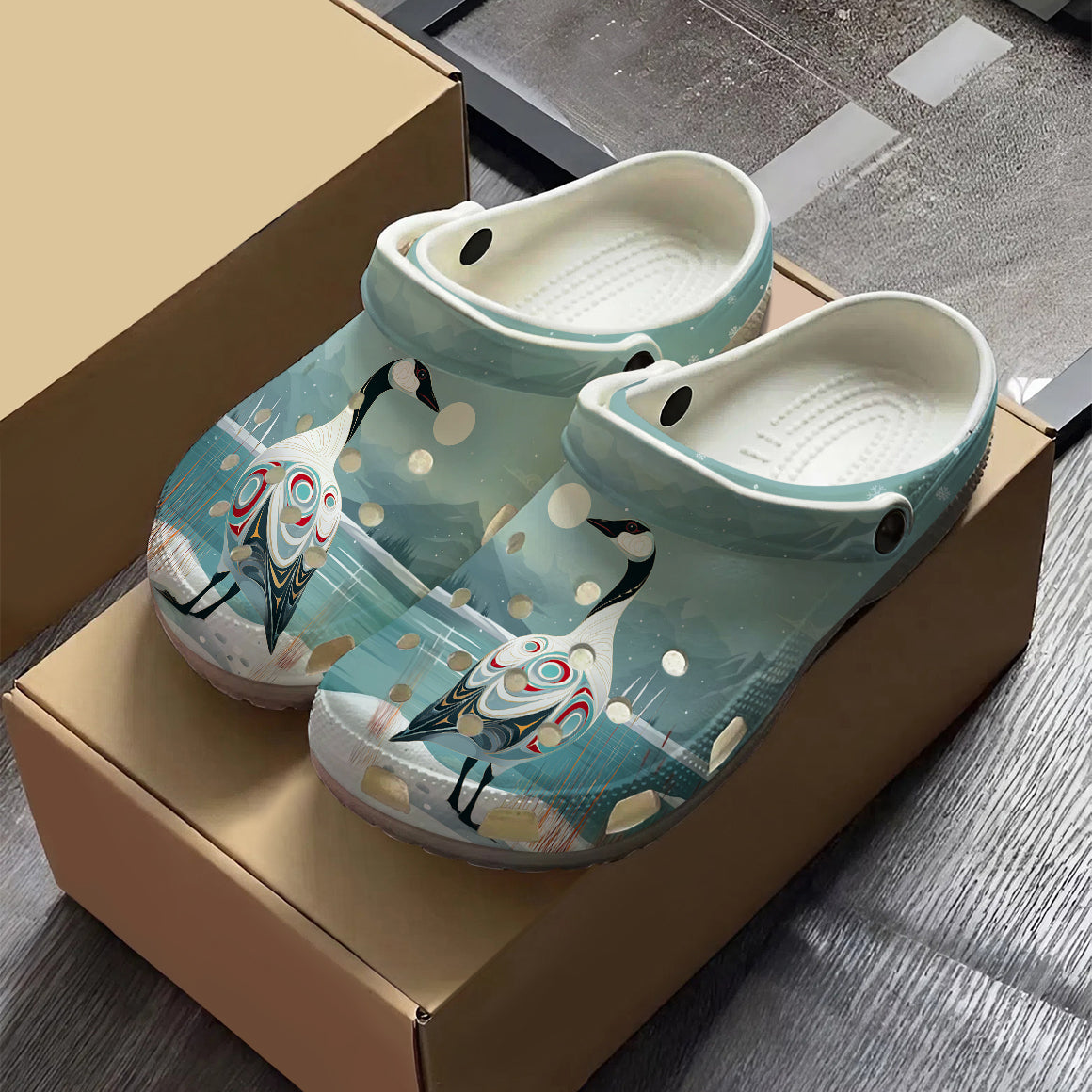 Native Goose Art Clogs Shoes for Adults & Kids