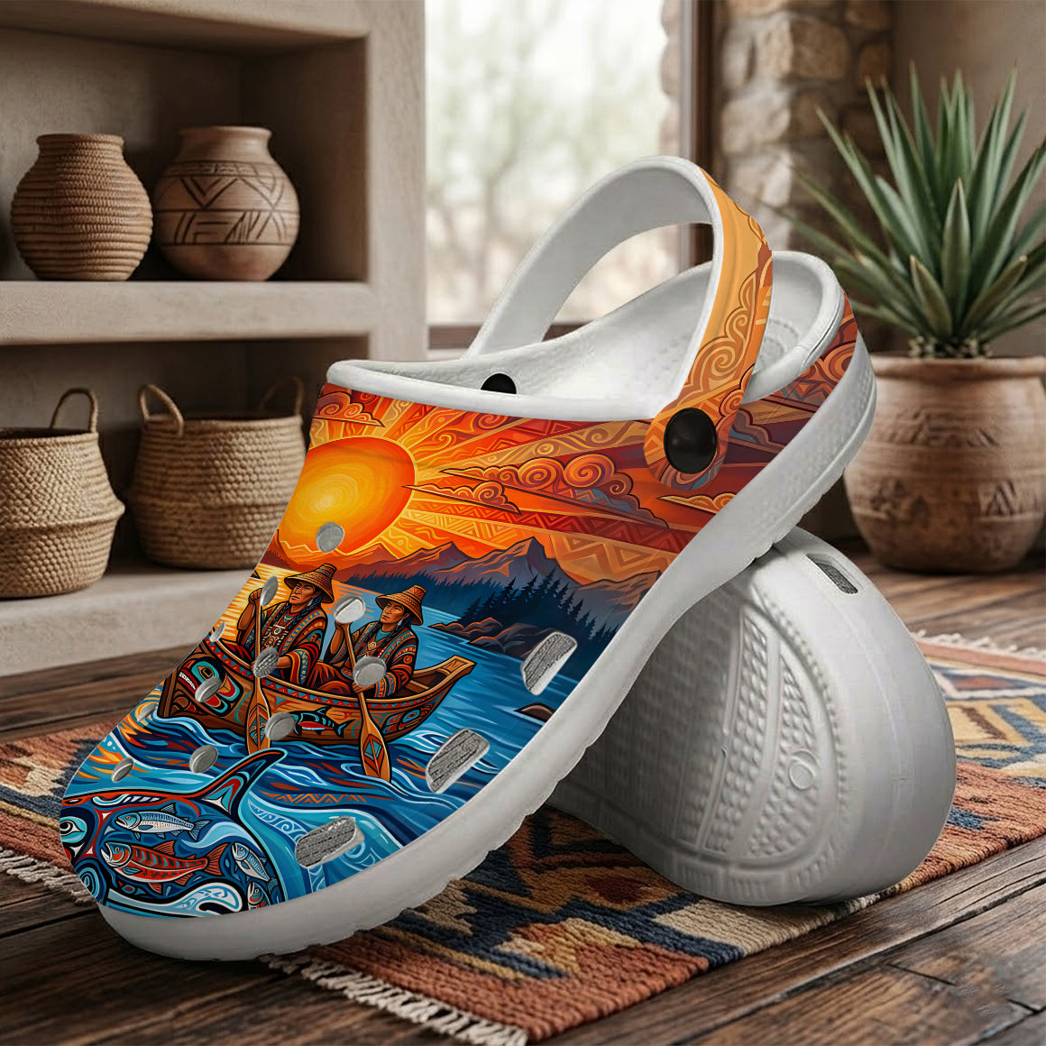 Native Orca Art Clogs Shoes for Adults & Kids