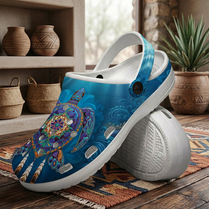 Native Turtle Art Clogs Shoes for Adults & Kids