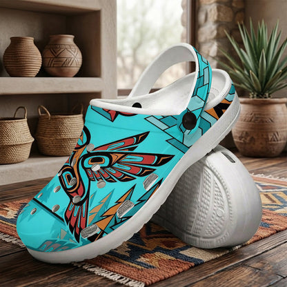 Native Hummingbird Art Pattern Clogs Shoes for Adults & Kids