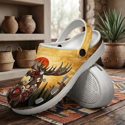 Moose Art Clogs Shoes for Adults & Kids