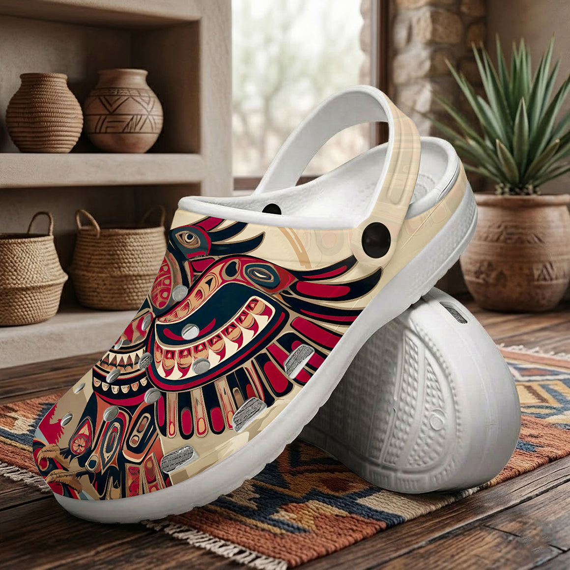 Native Eagle Pattern Clogs Shoes for Adults & Kids