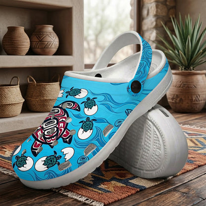 Native Turtle Art Clogs Shoes for Adults & Kids