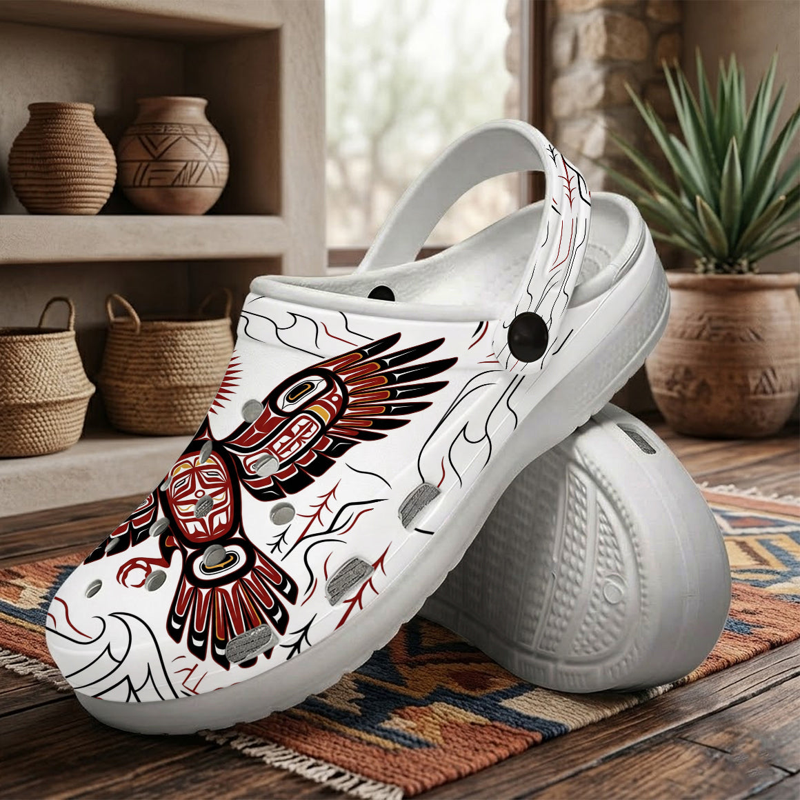 Native Eagle Art Clogs Shoes for Adults & Kids