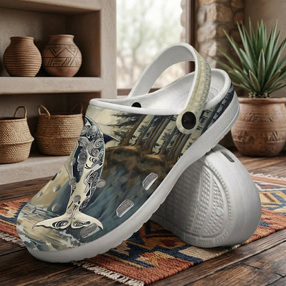 Native Orca Art Clogs Shoes for Adults & Kids