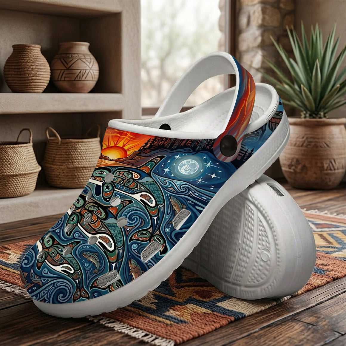 Native Orca Art Clogs Shoes for Adults & Kids