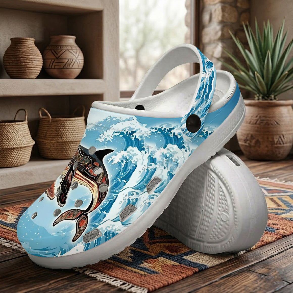 Native Orca Art Clogs Shoes for Adults & Kids