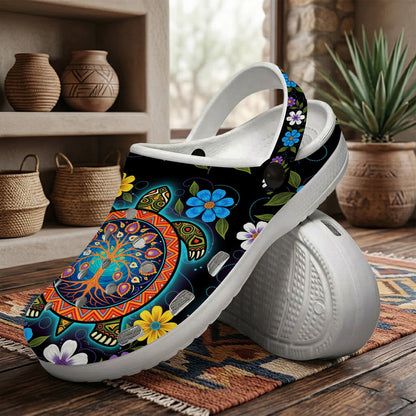 Native Turtle Art Clogs Shoes for Adults & Kids
