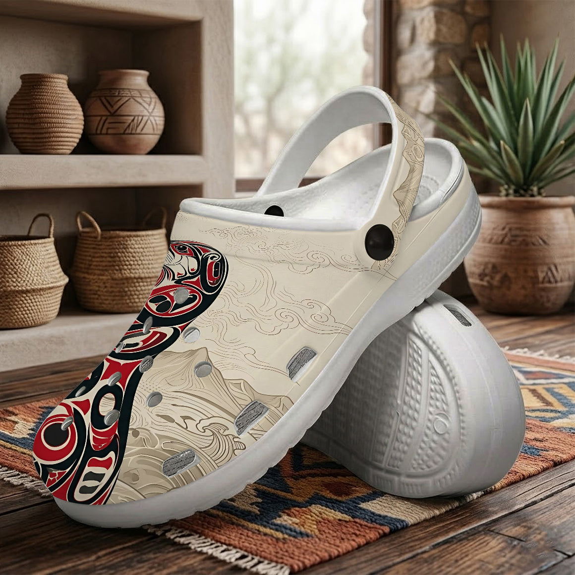 Native Otter Art Clogs Shoes for Adults & Kids