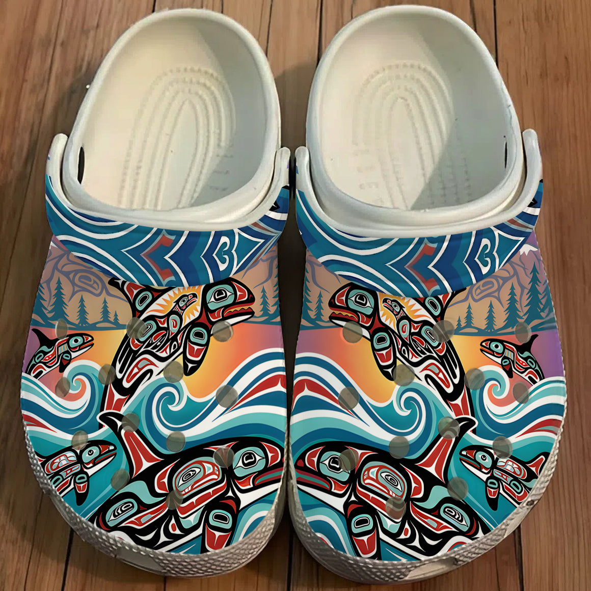 Native Orca Art Clogs Shoes for Adults & Kids