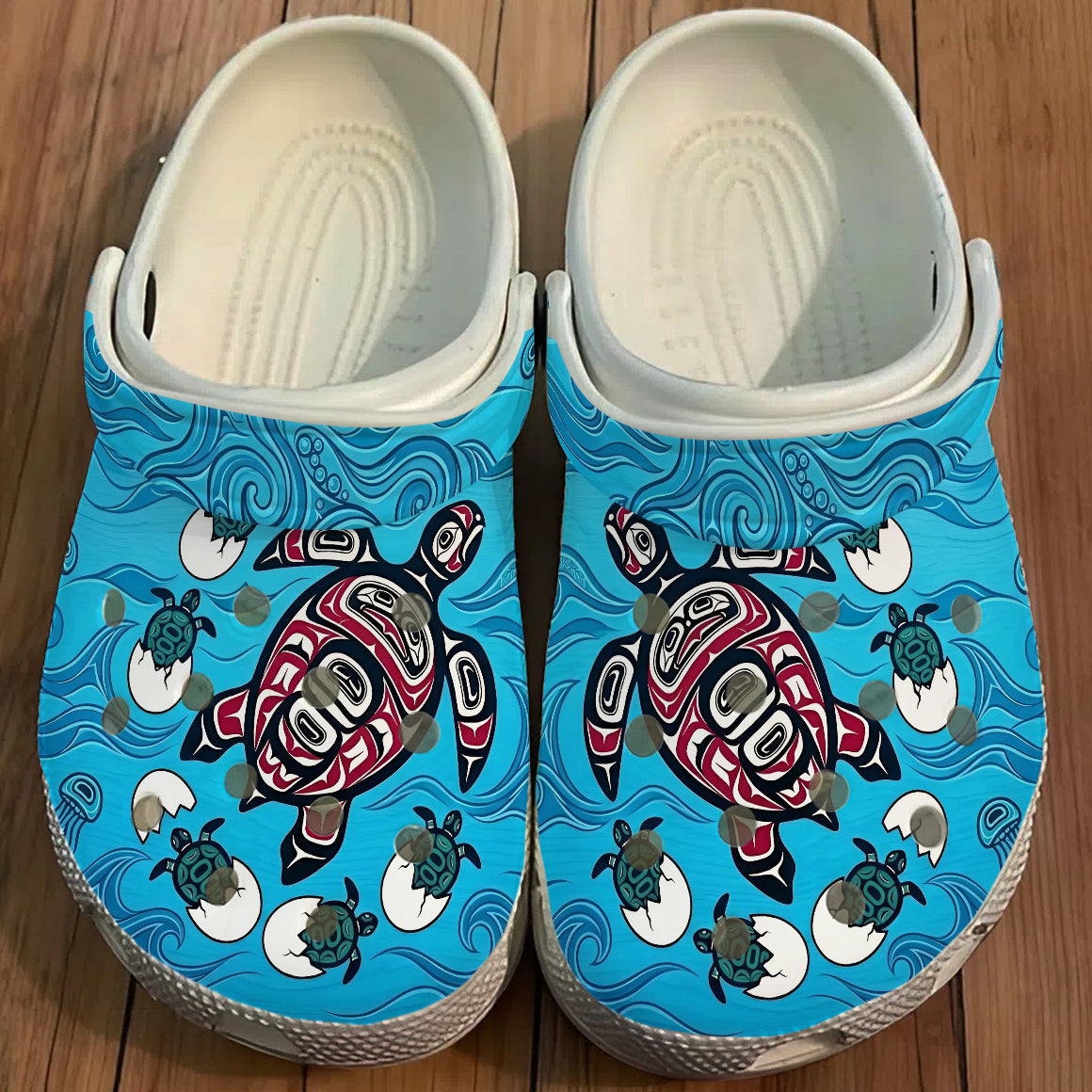Native Turtle Art Clogs Shoes for Adults & Kids