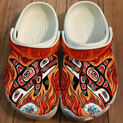 Native Orca Pattern Clogs Shoes for Adults & Kids