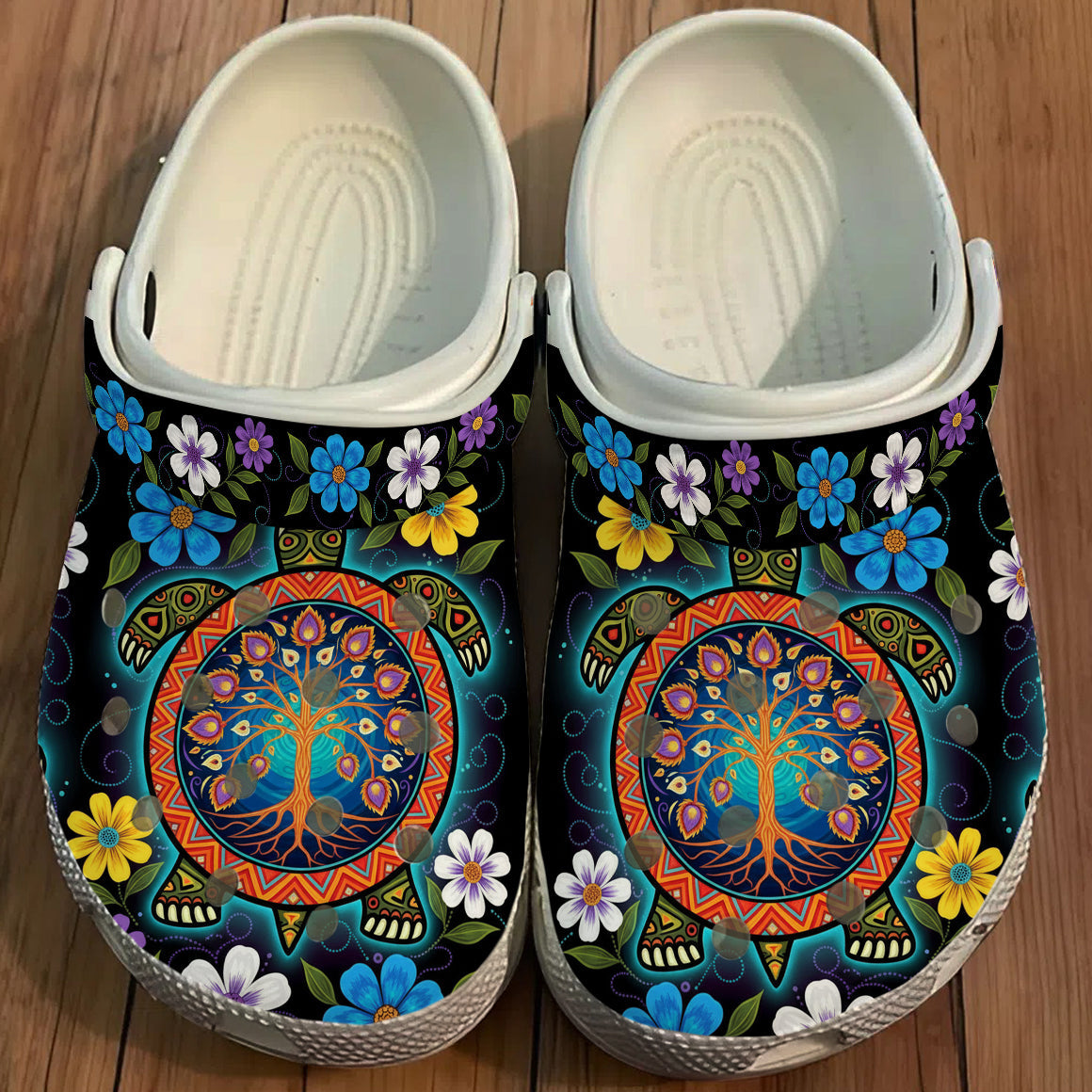 Native Turtle Art Clogs Shoes for Adults & Kids
