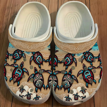 Native Turtle Art Clogs Shoes for Adults & Kids