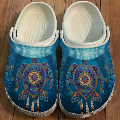 Native Turtle Art Clogs Shoes for Adults & Kids