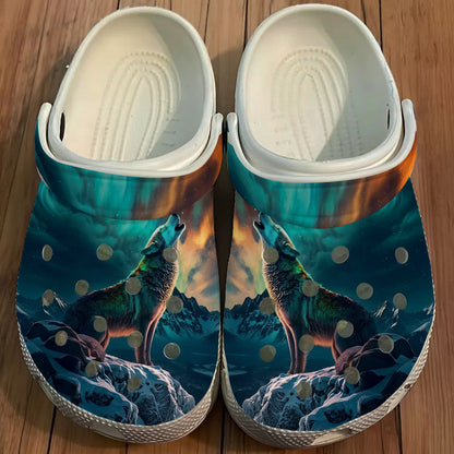 Wolf Art Clogs Shoes for Adults & Kids