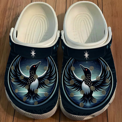Native Common Loon Art Clogs Shoes for Adults & Kids