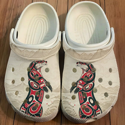 Native Otter Art Clogs Shoes for Adults & Kids