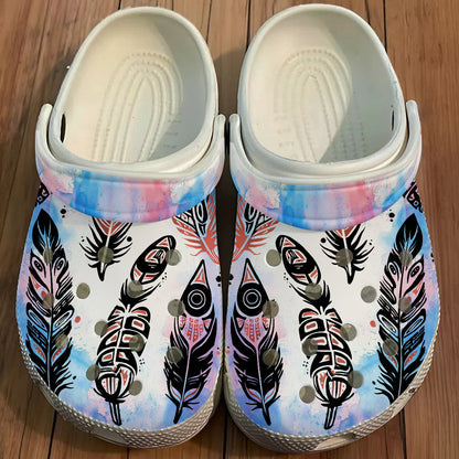 Native Leather Pattern Clogs Shoes for Adults & Kids