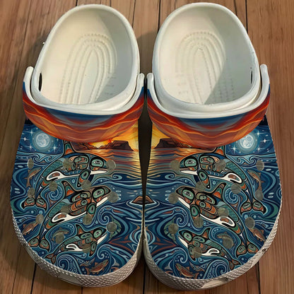 Native Orca Art Clogs Shoes for Adults & Kids