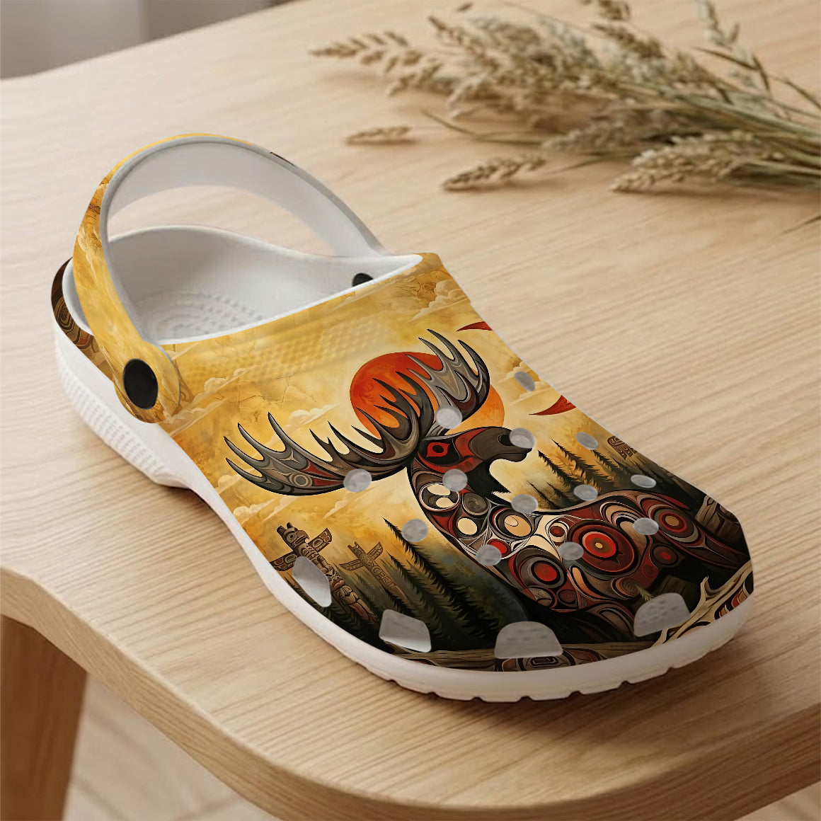Moose Art Clogs Shoes for Adults & Kids