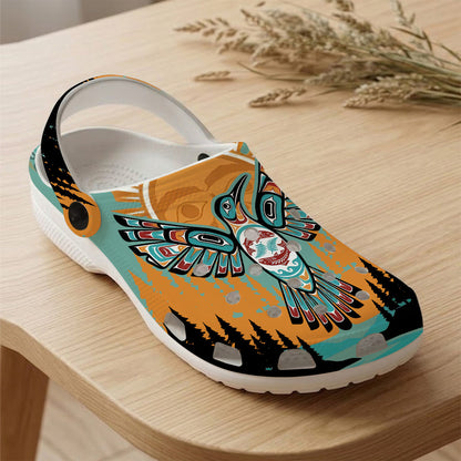 Native Hummingbird Art Clogs Shoes for Adults & Kids