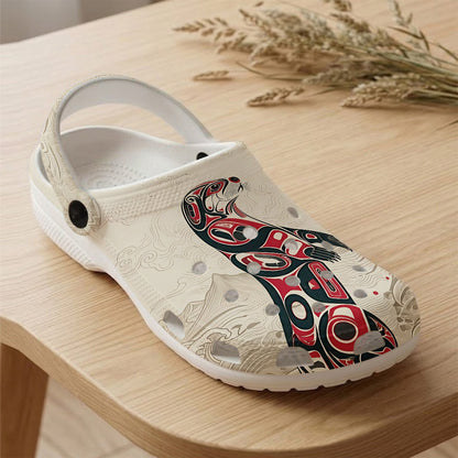Native Otter Art Clogs Shoes for Adults & Kids