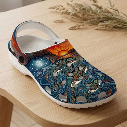Native Orca Art Clogs Shoes for Adults & Kids