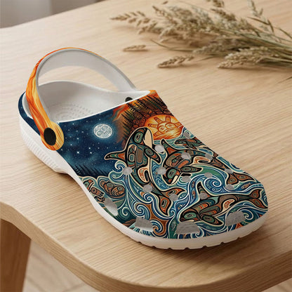 Native Orca Art Clogs Shoes for Adults & Kids