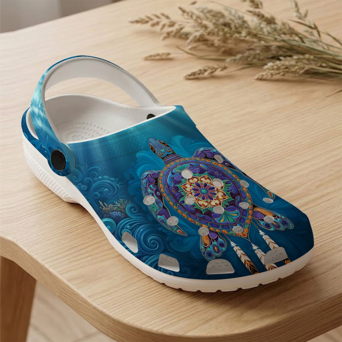 Native Turtle Art Clogs Shoes for Adults & Kids