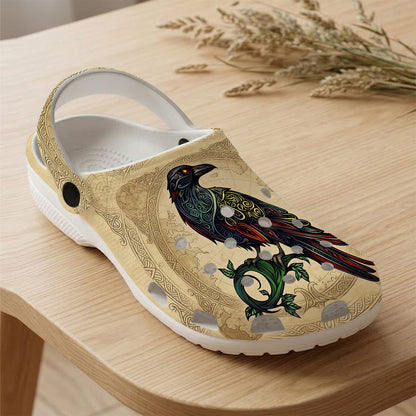 Native Raven Art Clogs Shoes for Adults & Kids