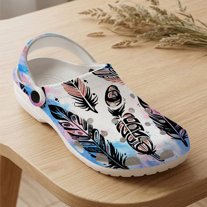 Native Leather Pattern Clogs Shoes for Adults & Kids