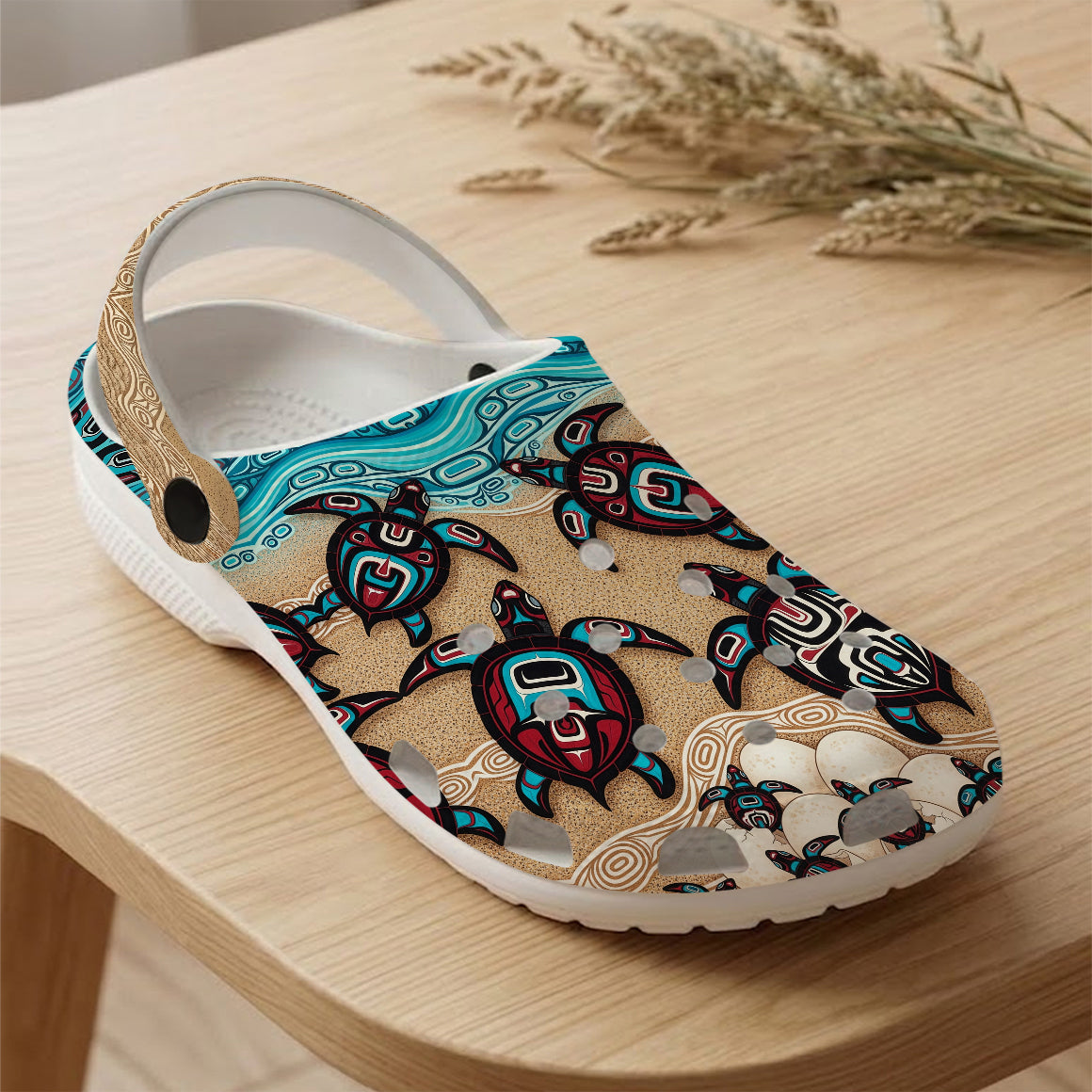 Native Turtle Art Clogs Shoes for Adults & Kids