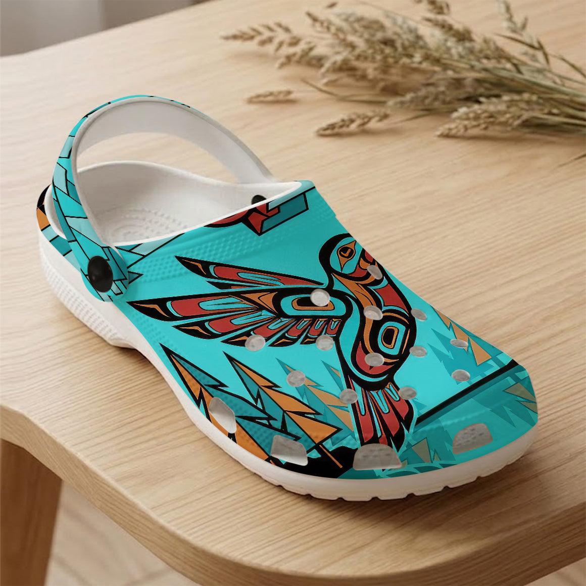 Native Hummingbird Art Pattern Clogs Shoes for Adults & Kids