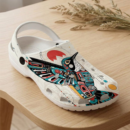 Native Hummingbird Pattern Clogs Shoes for Adults & Kids