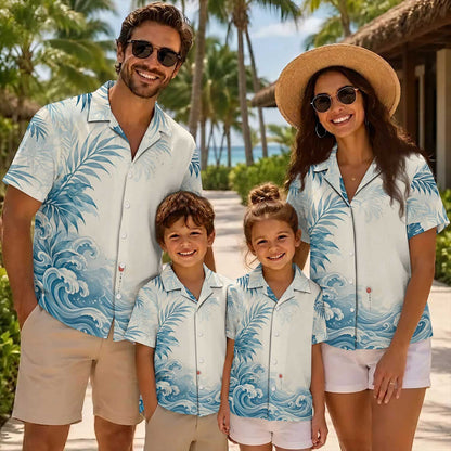 Native Hummingbird Pattern Hawaiian Shirt for Adults & Kids