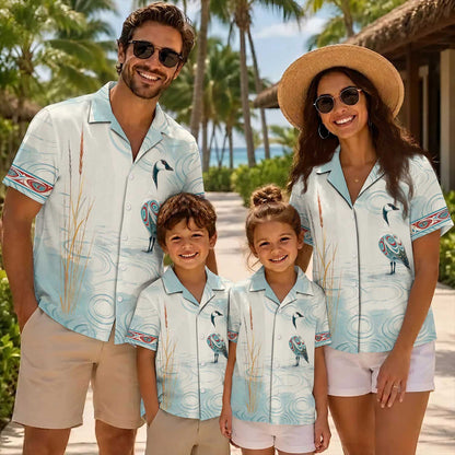 Native Goose Pattern Hawaiian Shirt for Adults & Kids