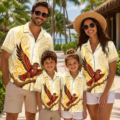 Native Eagle Pattern Hawaiian Shirt for Adults & Kids