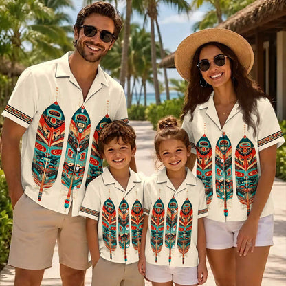 Native Pattern Hawaiian Shirt for Adults & Kids