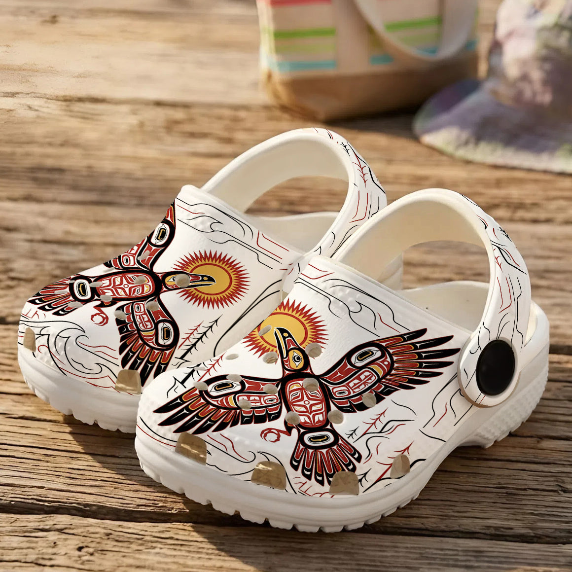 Native Eagle Art Clogs Shoes for Adults & Kids