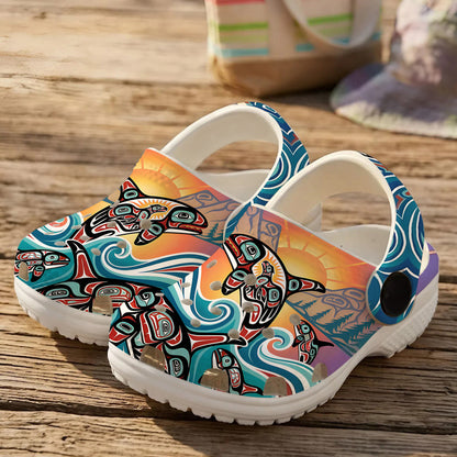 Native Orca Art Clogs Shoes for Adults & Kids