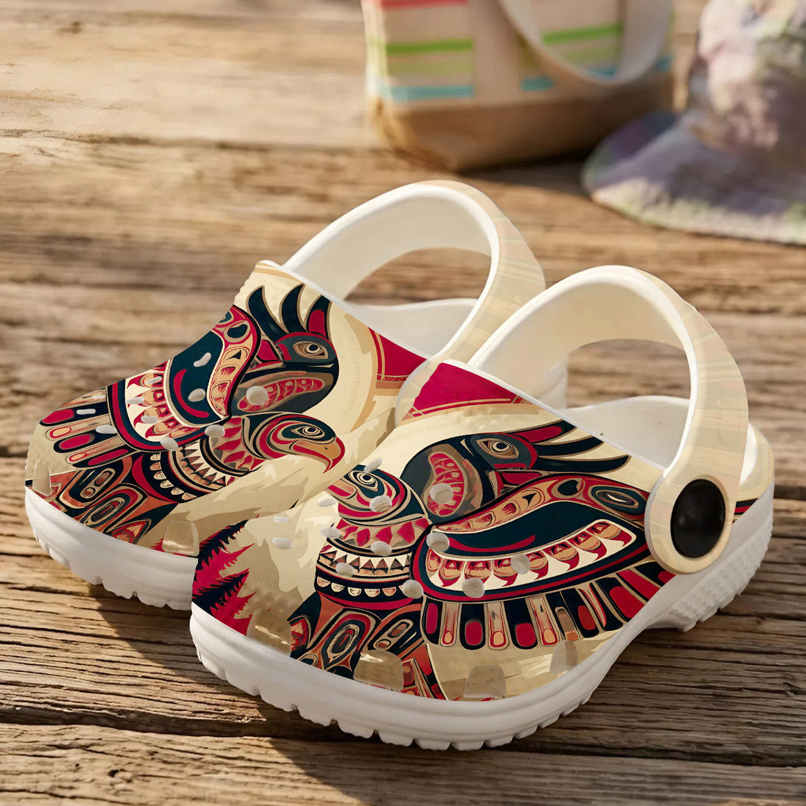 Native Eagle Pattern Clogs Shoes for Adults & Kids