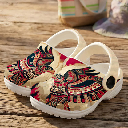Native Eagle Pattern Clogs Shoes for Adults & Kids