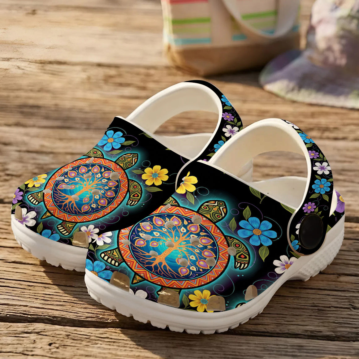 Native Turtle Art Clogs Shoes for Adults & Kids