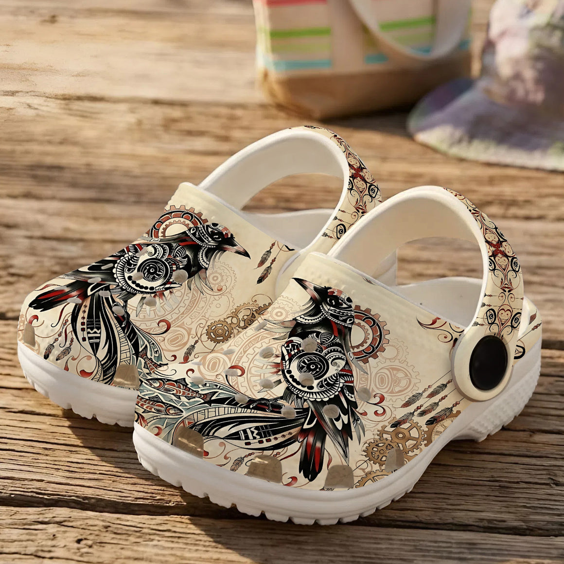 Native Bird Art Clogs Shoes for Adults & Kids