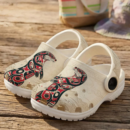 Native Otter Art Clogs Shoes for Adults & Kids