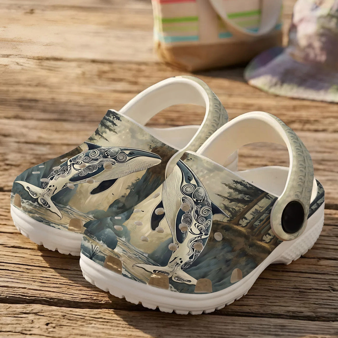Native Orca Art Clogs Shoes for Adults & Kids