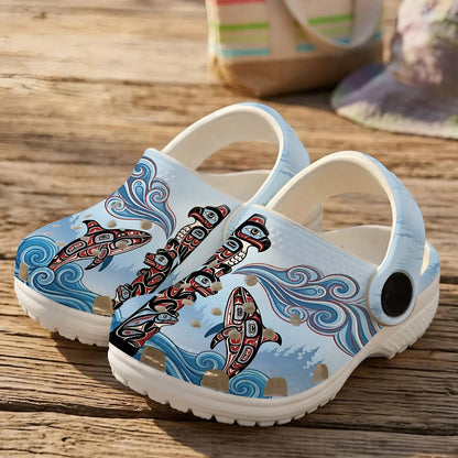 Native Orca Art Clogs Shoes for Adults & Kids