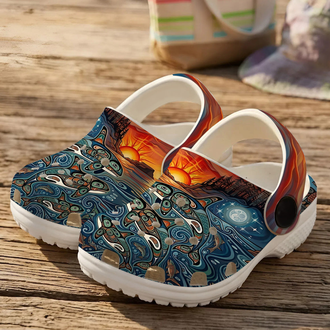 Native Orca Art Clogs Shoes for Adults & Kids