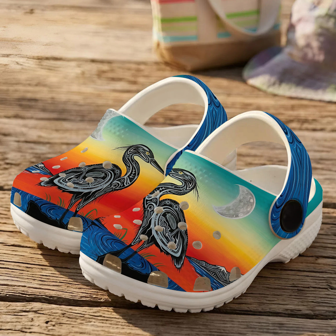 Crane Art Clogs Shoes for Adults & Kids